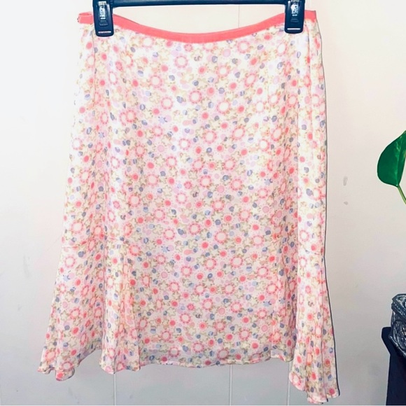 Sigrid Olsen Sport pleated Aline floral tencel rayon Swing skirt S - Picture 1 of 5